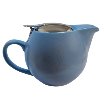 TeaTime Albastru, Ceainic din ceramică cu infuzor din inox, 500 ml - Img 4