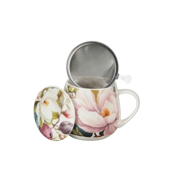 Cana cu infuzor si capac, 430 ml, model magnolii MAGNOLIAS - Img 3
