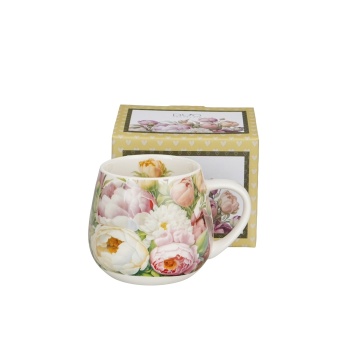 Cana din portelan 430 ml, model bujori, PEONIES - Img 2