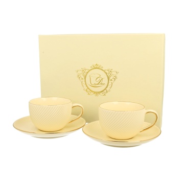 Set 2 cesti cu farfurii portelan 220ml ICE CREAM