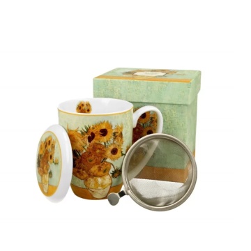Cana cu capac si infuzor, 380 ml, Sunflowers de V. Van Gogh