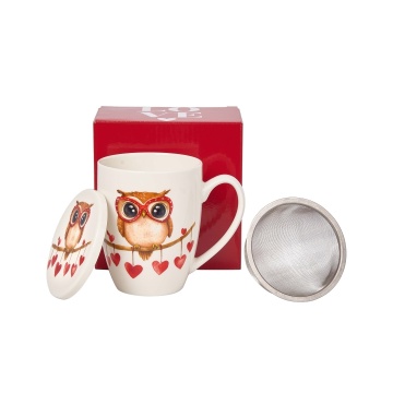 Cana cu infuzor 360ml HEARTS OWL