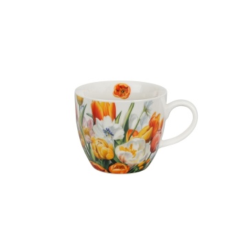 Cana din portelan 460 ml, model lalele, TULIPS - Img 1