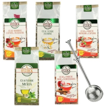 Esential Tea Kit – Infuzor inox PUSH si 5 ceaiuri 5 O’Clock Tea - Img 2