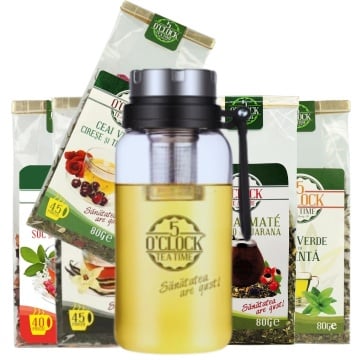 Active Summer Kit ( 2 Ceaiuri Verzi, 1 Mate, 1 Ceai Negru, 1 Ceai Fructe și 1 Sticlă cu Infuzor SportFusion )
