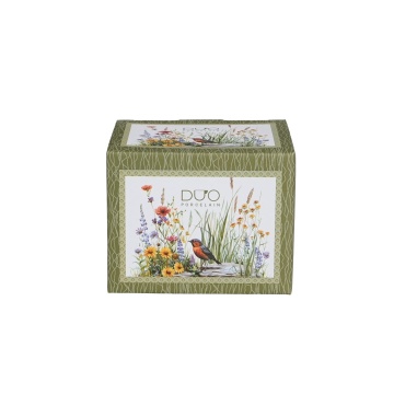 Cana din portelan 430 ml, model pasare si flori de camp, JULY - Img 3