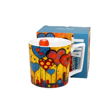 Cana portelan, 450 ml, Modern Hearts
