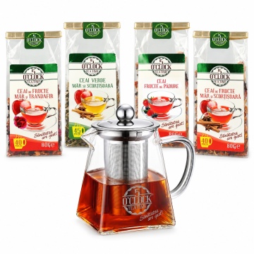 Autumn Spice Family – Ceainic pătrat 650 ml și 4 ceaiuri de toamnă