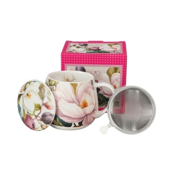 Cana cu infuzor si capac, 430 ml, model magnolii MAGNOLIAS - Img 4