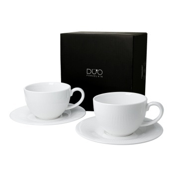 Set 2 Cesti si Farfurii Portelan 240ml RAPHAEL
