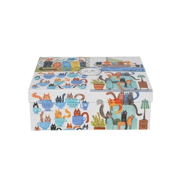 Set 4 cani din portelan 360 ml, model pisici, Cats World - Img 3
