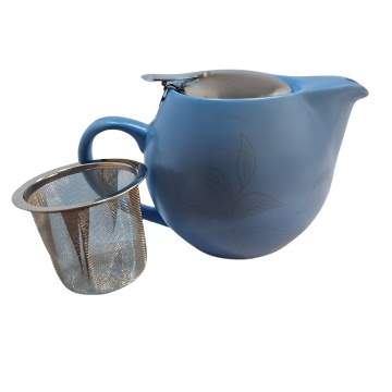 TeaTime Albastru, Ceainic din ceramică cu infuzor din inox, 500 ml - Img 2