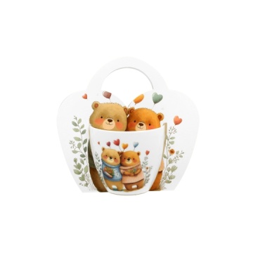 Cana cu suport carton, 460ml, Bears 2 - Img 1