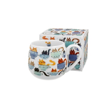 Cana din portelan 430 ml, model pisici in cesti, World Teacup Cats - Img 2