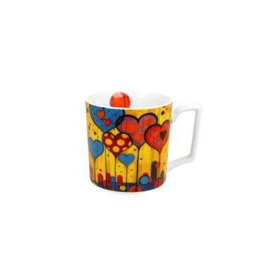 Cana portelan, 450 ml, Modern Hearts - Img 2