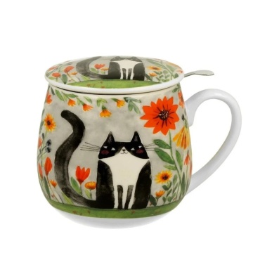 Cana portelan cu infuzor metalic 430ml CATS WORLD - MEADOW - Img 2