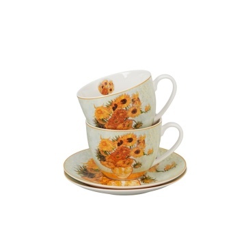 Set 2 Cesti si Farfurii Portelan 270ml SUNFLOWERS - Img 2