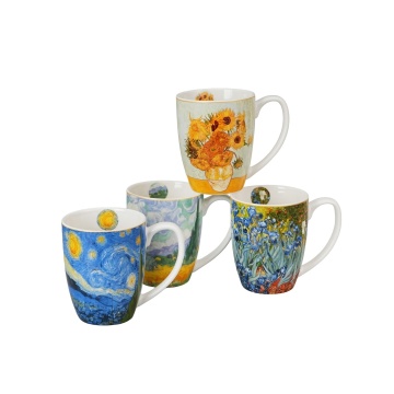 Set 4 cani din portelan 360 ml, Vincent van Gogh, Art Gallery Collection - Img 2