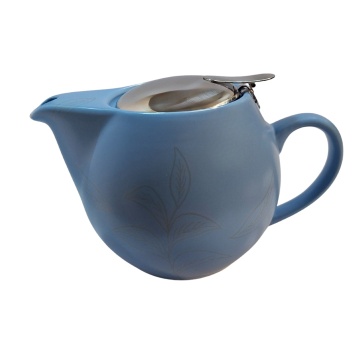 TeaTime Albastru, Ceainic din ceramică cu infuzor din inox, 500 ml - Img 3