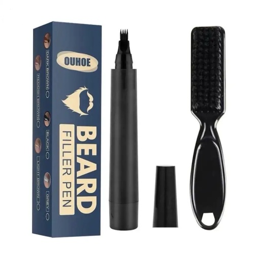 Marker contur barba + perie fade – Negru