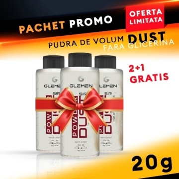 Pachet promo 2+1 gratis pudra de volum Glemen Dust Fara Glicerina - Img 2