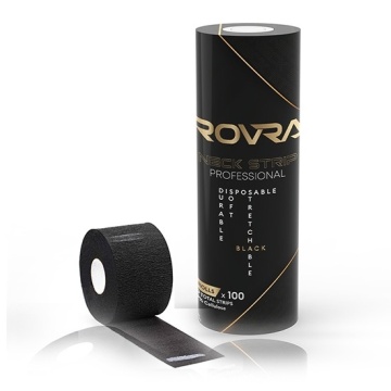 Gulere de hartie Rovra pentru frizerie - set 5 role - Negre - Img 1