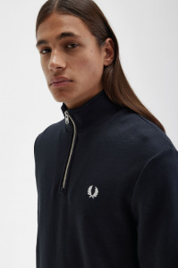 FRED PERRY M3574 HALF ZIP DUKS BLK