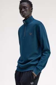 FRED PERRY M3574 Z48 HALF ZIP DUKS FNAVY
