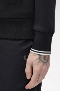 FRED PERRY J3340 102 ZIPTHROUGH DUKS BLACK