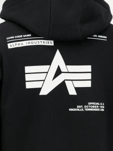 ALPHA INDUSTRIES 258342 03 LABEL DUKS ZIP BACK PRINT BLACK