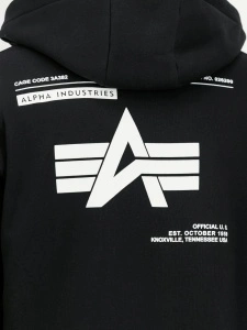 ALPHA INDUSTRIES 258342 03 LABEL DUKS ZIP BACK PRINT BLACK