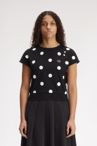 FRED PERRY FLOCKED MAJICA BLACK
