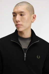 FRED PERRY M3574 W54 HALF ZIP DUKS BLKELG
