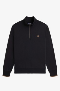 FRED PERRY M3574 S77 HALF ZIP DUKS BLKSS