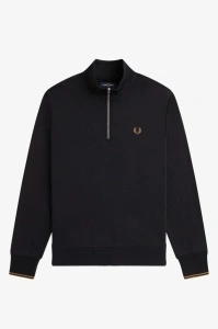 FRED PERRY M3574 S77 HALF ZIP DUKS BLKSS
