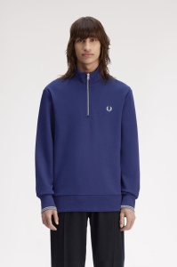 FRED PERRY M3574 48A HALF ZIP DUKS FNAVY
