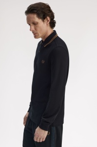 FRED PERRY M3636 S77 LONG MAJICA BLACKSS