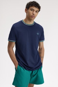 FRED PERRY M1588 86A TWIN MAJICA BLUESWD