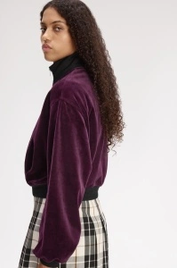 FRED PERRY SJ3102 37C VELOUR ŽENSKA JAKNA PLUM