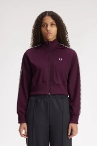 FRED PERRY CROPPED JAKNA PLUM