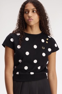 FRED PERRY SG3107 102 FLOCKED MAJICA BLACK