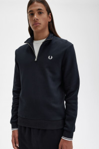 FRED PERRY M3574 HALF ZIP DUKS BLK