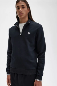FRED PERRY M3574 HALF ZIP DUKS BLK