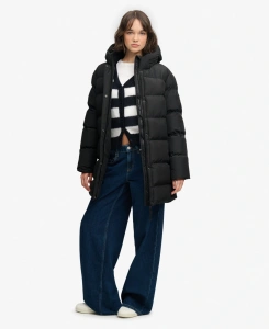 SUPERDRY W5012179_02A HOODED PUFFER MID ŽENSKA JAKNA BLACK