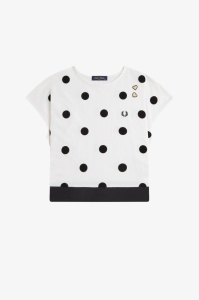 FRED PERRY SG3107 129 FLOCKED MAJICA WHITE