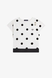 FRED PERRY SG3107 129 FLOCKED MAJICA WHITE