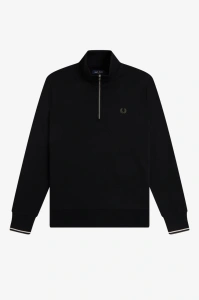 FRED PERRY M3574 W54 HALF ZIP DUKS BLKELG