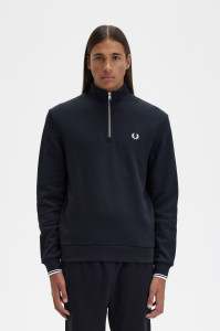 FRED PERRY M3574 HALF ZIP DUKS BLK