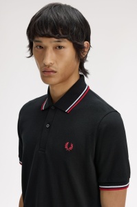 FRED PERRY M12 186 POLO MAJICA BLKWBR