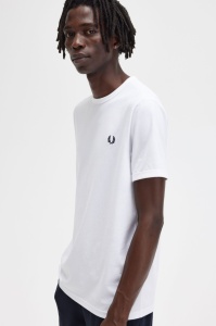 FRED PERRY M3519 100 RINGER MAJICA WHITE